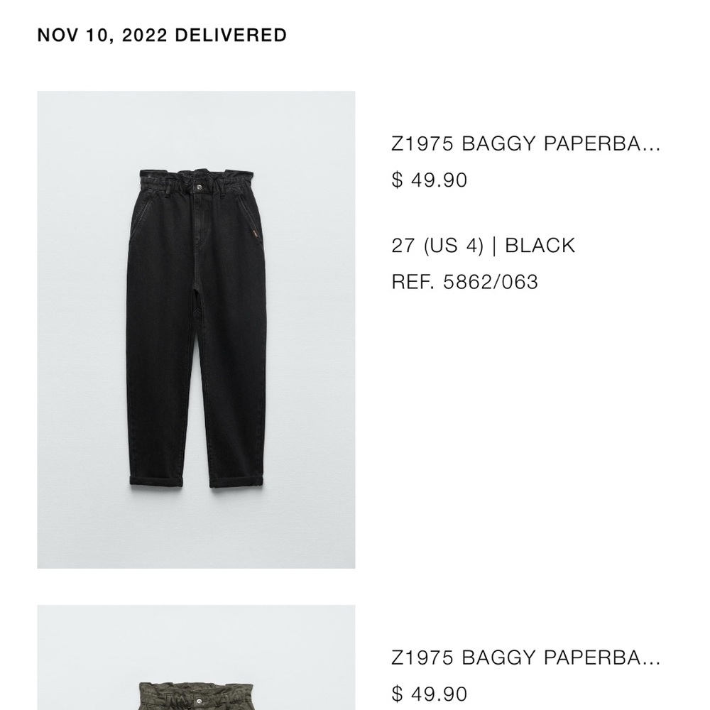 Zara Black High Rise Jeans Relaxed Fit